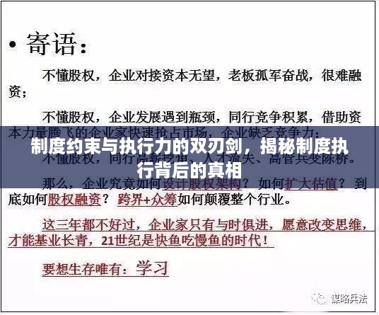 制度約束與執(zhí)行力的雙刃劍，揭秘制度執(zhí)行背后的真相