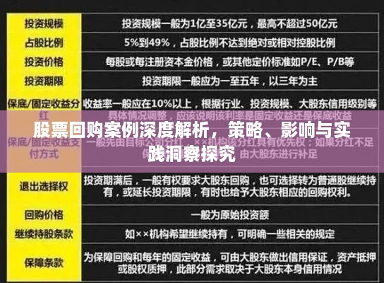 股票回購案例深度解析，策略、影響與實踐洞察探究