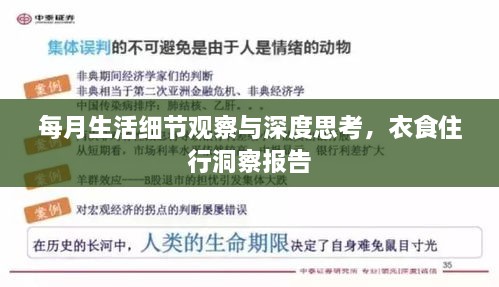 每月生活細(xì)節(jié)觀察與深度思考，衣食住行洞察報(bào)告