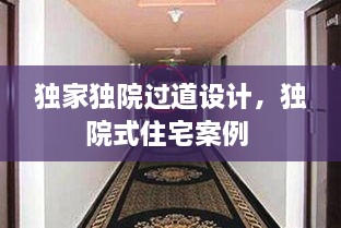 獨家獨院過道設計，獨院式住宅案例 