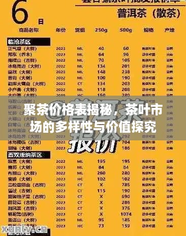 聚茶價(jià)格表揭秘，茶葉市場(chǎng)的多樣性與價(jià)值探究