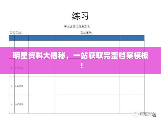 明星資料大揭秘，一站獲取完整檔案模板！