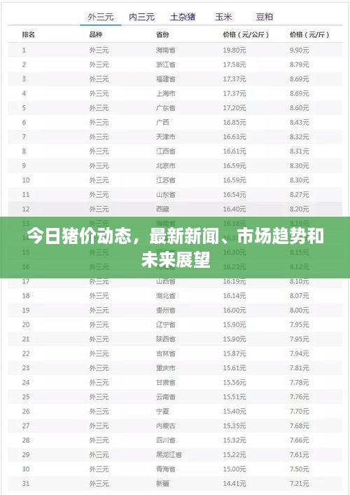 今日豬價(jià)動(dòng)態(tài)，最新新聞、市場(chǎng)趨勢(shì)和未來(lái)展望