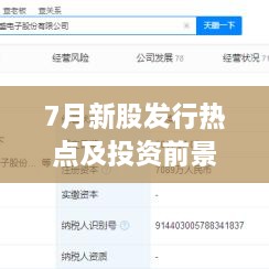 7月新股發(fā)行熱點(diǎn)及投資前景深度解析，上市股票一覽