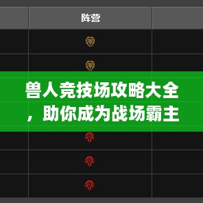 獸人競技場攻略大全，助你成為戰(zhàn)場霸主！