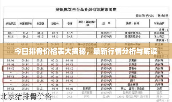 今日排骨價格表大揭秘，最新行情分析與解讀
