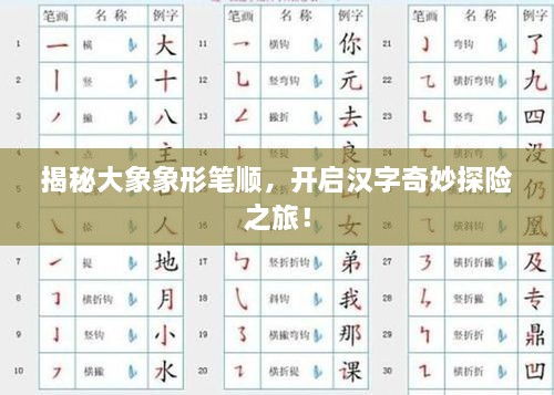 揭秘大象象形筆順，開啟漢字奇妙探險(xiǎn)之旅！