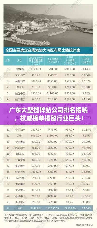 廣東大型攪拌站公司排名揭曉，權(quán)威榜單揭秘行業(yè)巨頭！