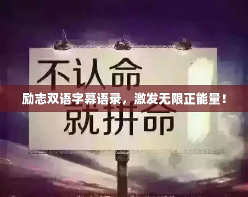勵志雙語字幕語錄，激發(fā)無限正能量！