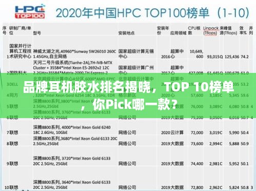 品牌耳機(jī)膠水排名揭曉，TOP 10榜單，你Pick哪一款？