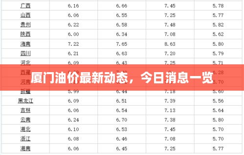 廈門油價最新動態(tài)，今日消息一覽