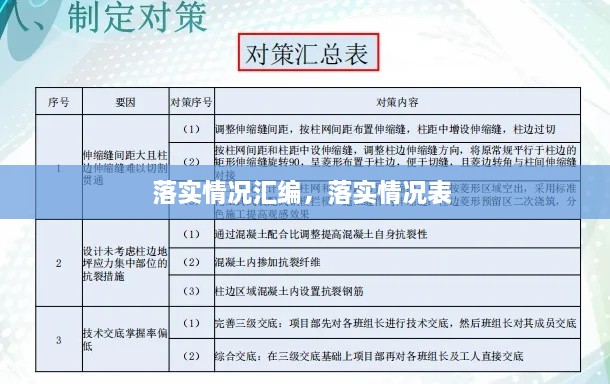 落實(shí)情況匯編，落實(shí)情況表 