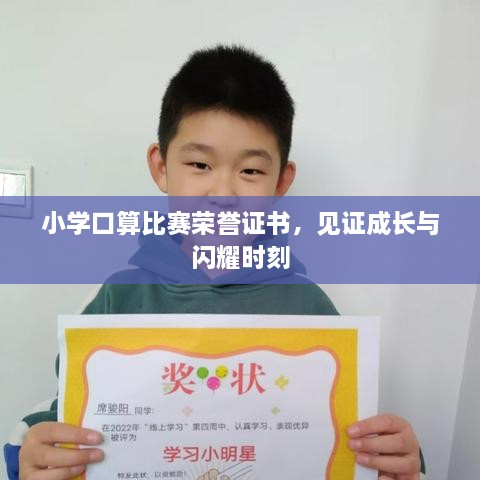 小學(xué)口算比賽榮譽(yù)證書，見證成長與閃耀時(shí)刻