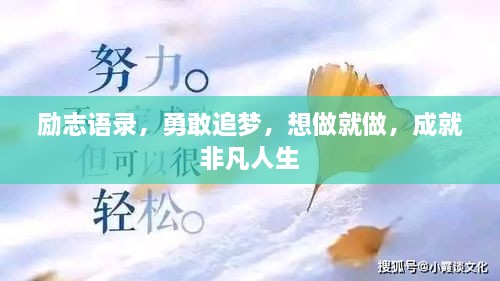 勵(lì)志語(yǔ)錄，勇敢追夢(mèng)，想做就做，成就非凡人生