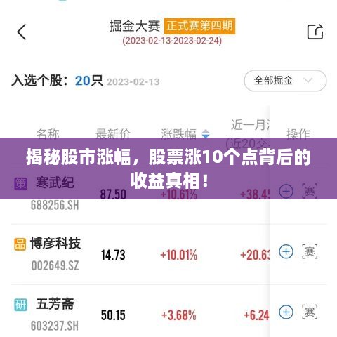 揭秘股市漲幅，股票漲10個(gè)點(diǎn)背后的收益真相！