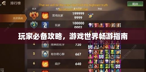 玩家必備攻略，游戲世界暢游指南