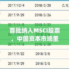 首批納入MSCI股票，中國資本市場里程碑事件揭曉！