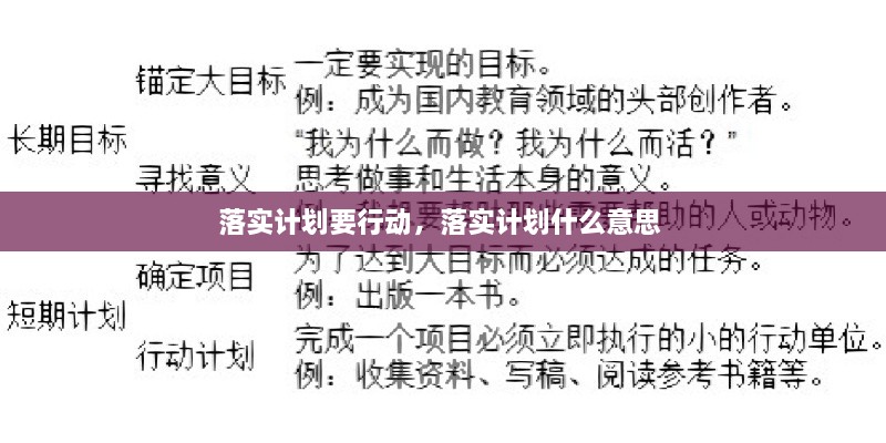 落實計劃要行動，落實計劃什么意思 