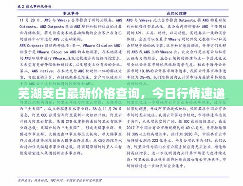 蕪湖茭白最新價格查詢，今日行情速遞