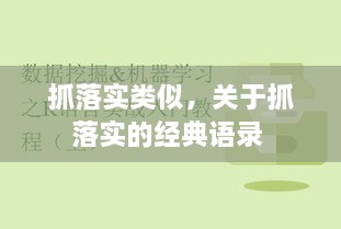 抓落實類似，關(guān)于抓落實的經(jīng)典語錄 
